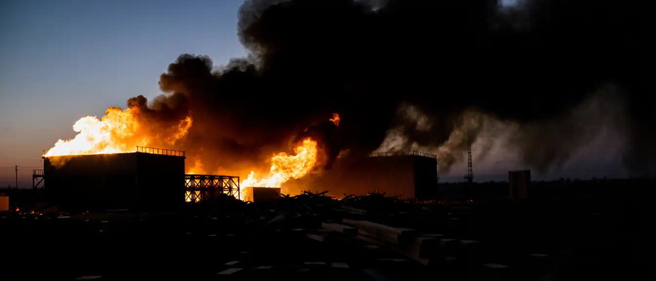 Крупное возгорание на заводе по изготовлению ОСБ-плит произошло в Томске
