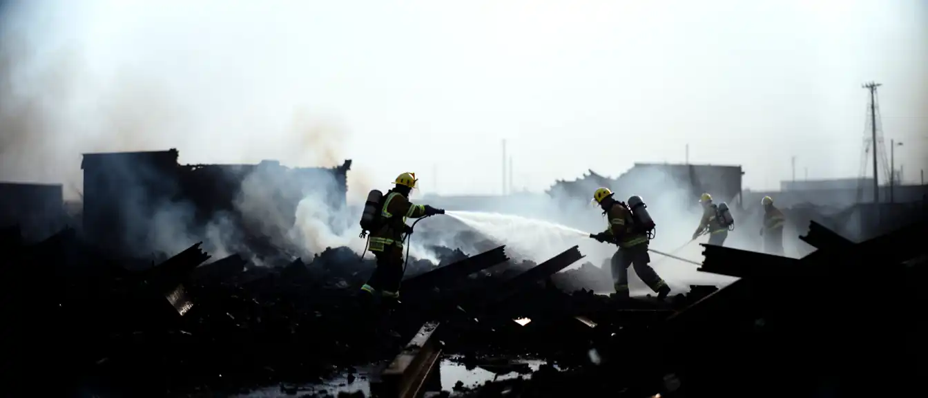 Под Одинцово пожарные приступили к окончательному тушению возгорания на территории строительного рынка