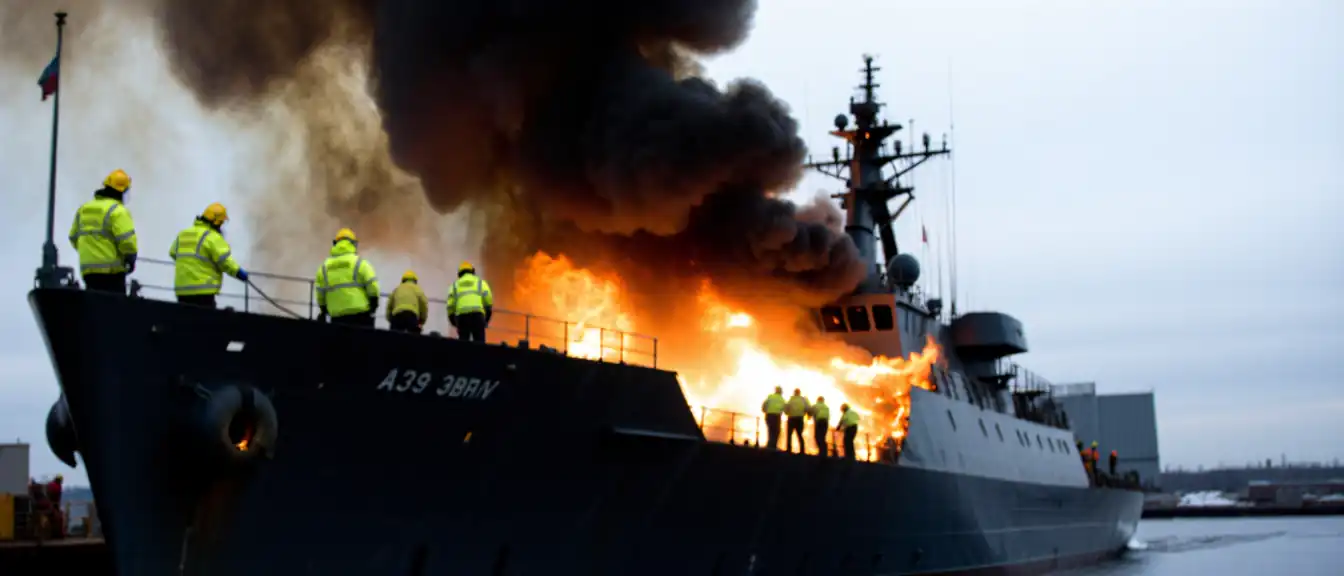 Пожар на Кронштадтском морском заводе удалось локализовать без жертв