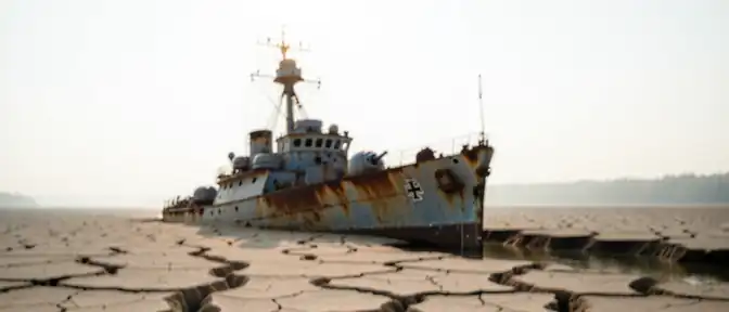 Призраки войны: из-за аномальной жары в сербском Дунае всплыли немецкие корабли времен 1944 года