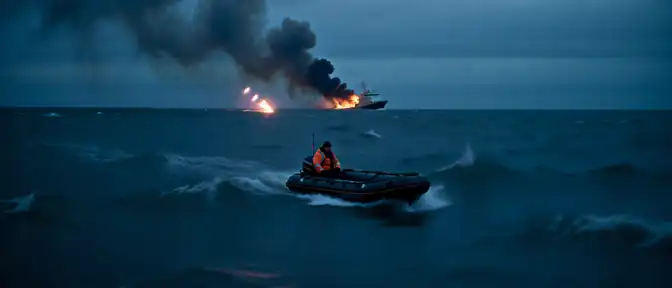 Четверо моряков остаются в неизвестности после возгорания судна Триумф у побережья Камчатки