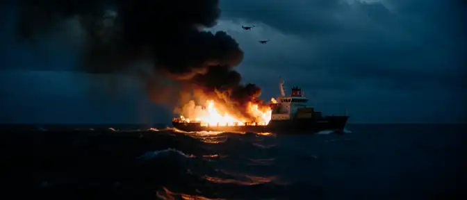Огонь в Черном море: турецкое грузовое судно попало под удар беспилотников
