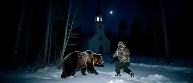 Ночной инцидент в Братске: нападение медведя на участника засады