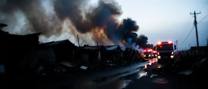 Пожарные подразделения полностью потушили возгорание торговых рядов на рынке в деревне Наро-Осаново