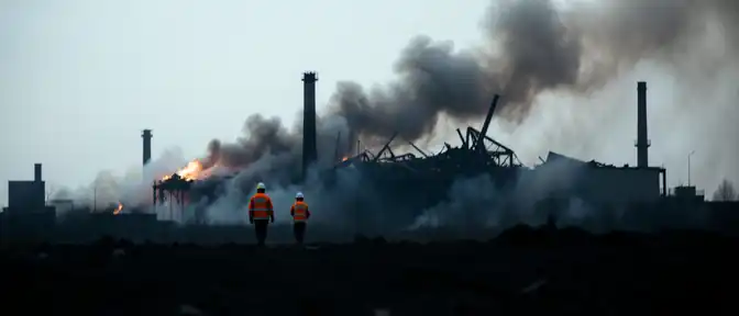 В Краснозаводске на территории химического предприятия произошло возгорание с повреждением несущих элементов здания