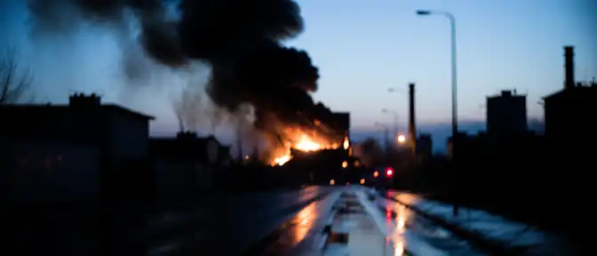 Возгорание в Полтаве зафиксировано после звуков взрыва